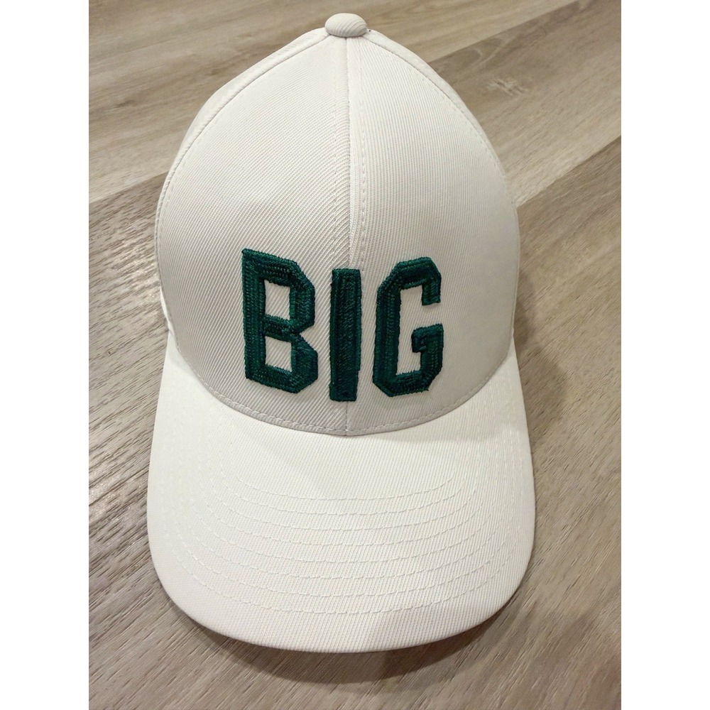 G/FORE white golf hat with oversized BIG embroidery performance snapback cap